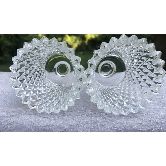Vintage Home Interiors 2 Clear Hobnail Design Glass Votive Candle Holders - Picture 4 of 5